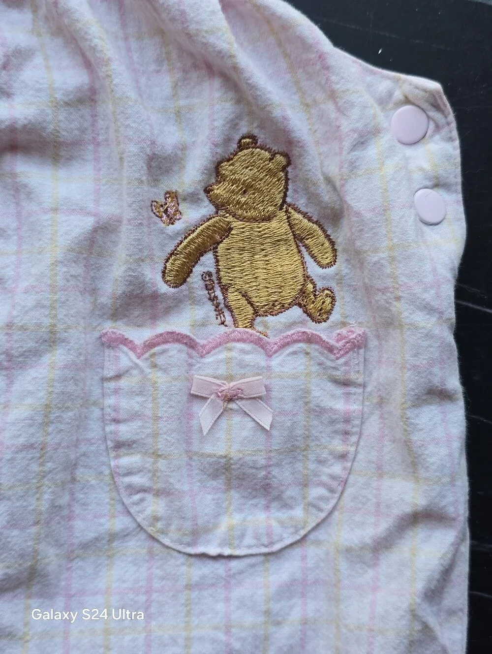 Vintage Child of Mine Carter's 3-6M Pink Romper Upcycle Overalls
